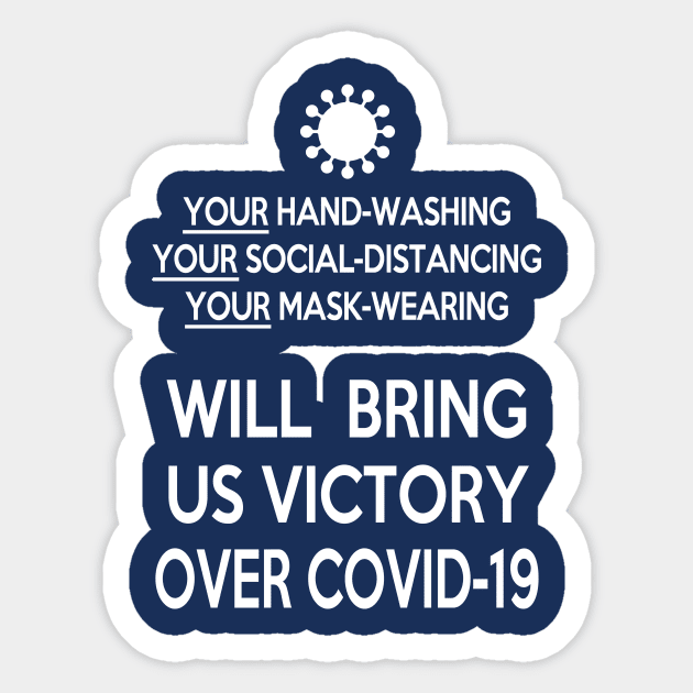 Victory over Covid19 (blue) Sticker by haberdasher92